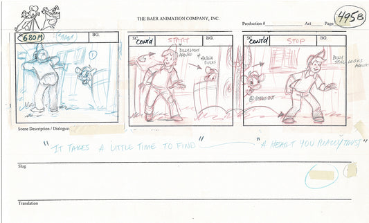 Annabelle's Wish Christmas Cartoon Animation Production Storyboard Cow from FOX 1997 A-052