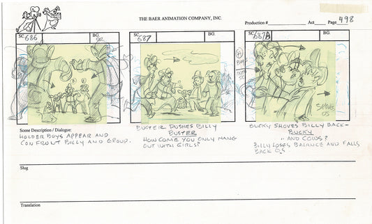 Annabelle's Wish Christmas Cartoon Animation Production Storyboard Cow from FOX 1997 A-062