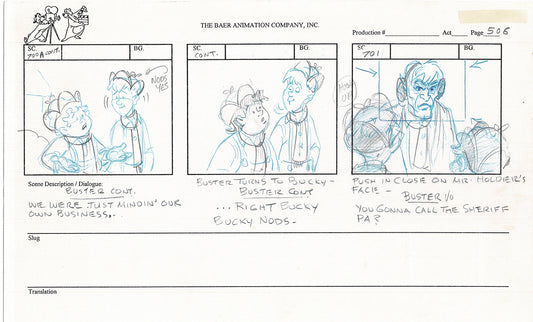 Annabelle's Wish Christmas Cartoon Animation Production Storyboard Cow from FOX 1997 A-070
