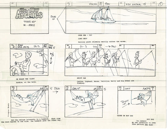 Archie Storyboard Cartoon Page Riverdale Animation Page Filmation 1977 A-001