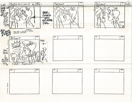 Archie Storyboard Cartoon Page Riverdale Animation Page Filmation 1977 A-003