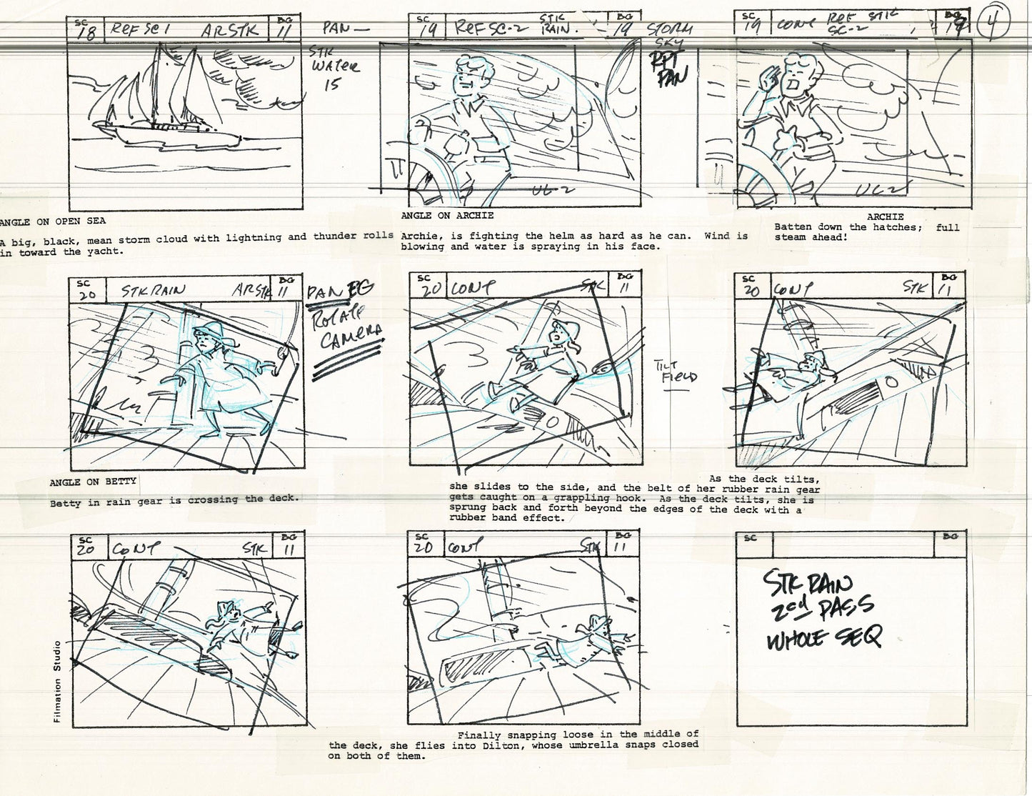 Archie Storyboard Cartoon Page Riverdale Animation Page Filmation 1977 A-005