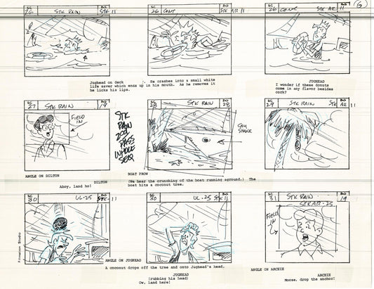 Archie Storyboard Cartoon Page Riverdale Animation Page Filmation 1977 A-007