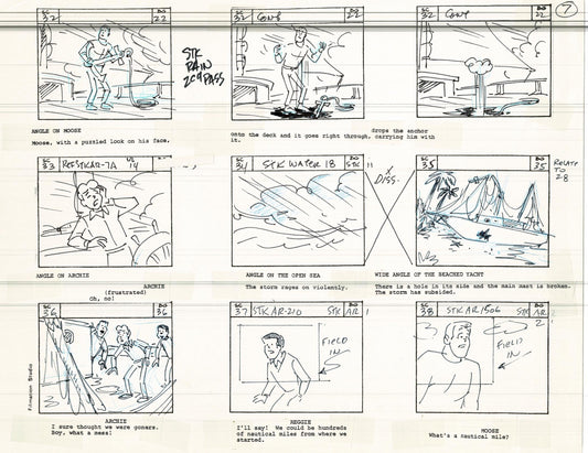 Archie Storyboard Cartoon Page Riverdale Animation Page Filmation 1977 A-008