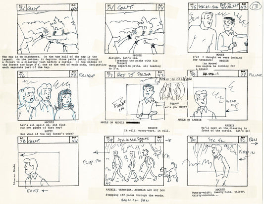 Archie Storyboard Cartoon Page Riverdale Animation Page Filmation 1977 A-014