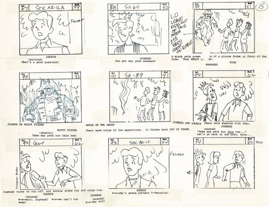 Archie Storyboard Cartoon Page Riverdale Animation Page Filmation 1977 A-016