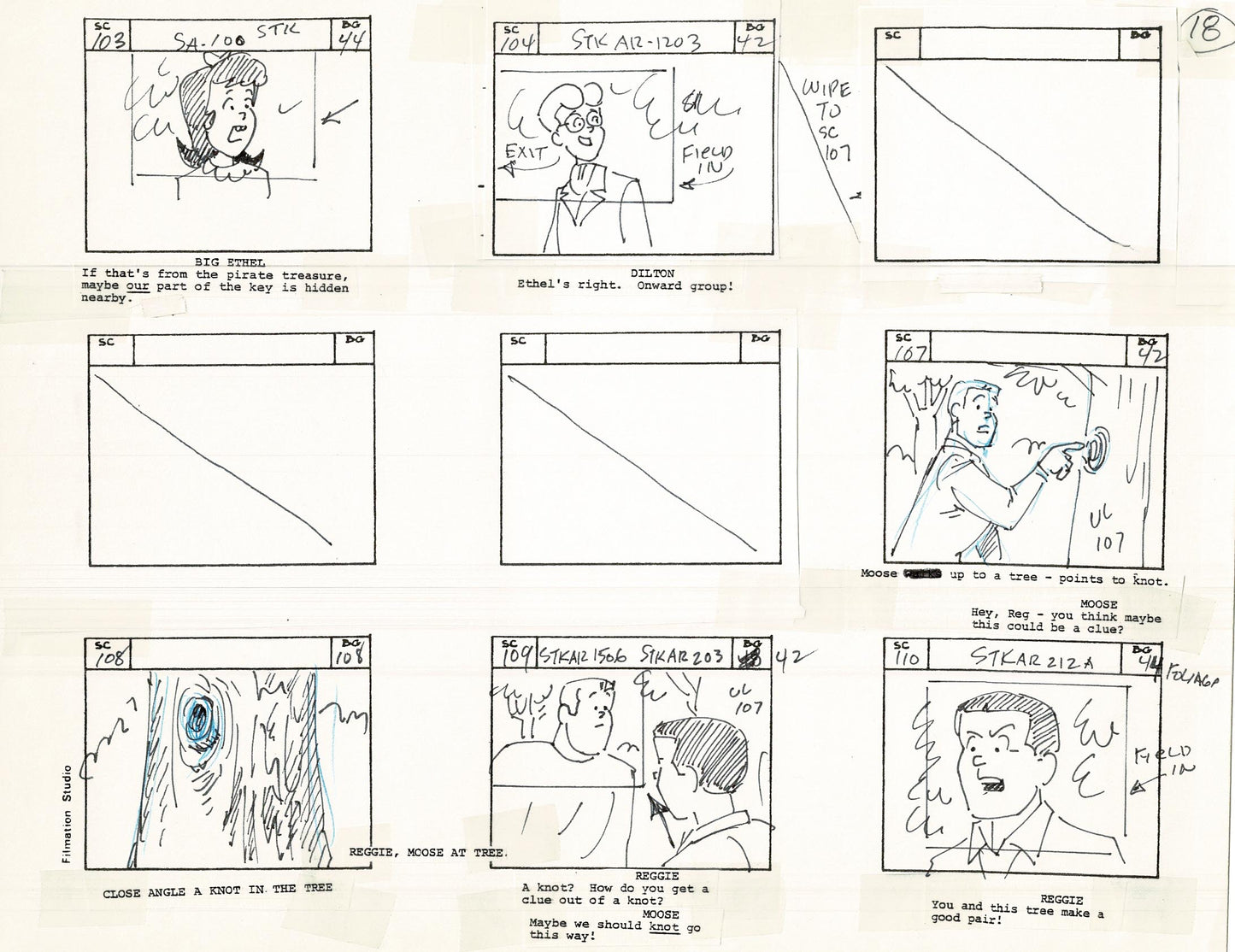 Archie Storyboard Cartoon Page Riverdale Animation Page Filmation 1977 A-019