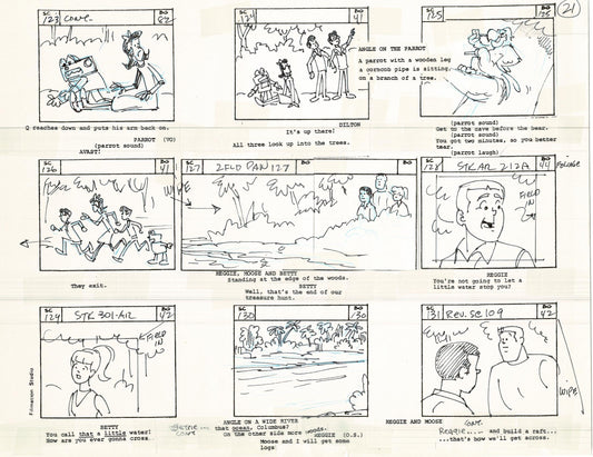 Archie Storyboard Cartoon Page Riverdale Animation Page Filmation 1977 A-022