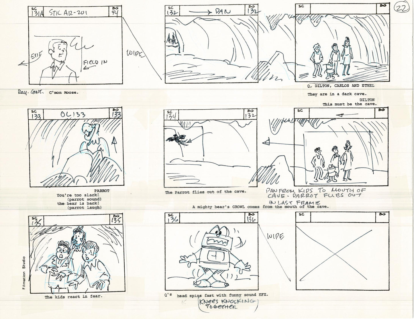 Archie Storyboard Cartoon Page Riverdale Animation Page Filmation 1977 A-023