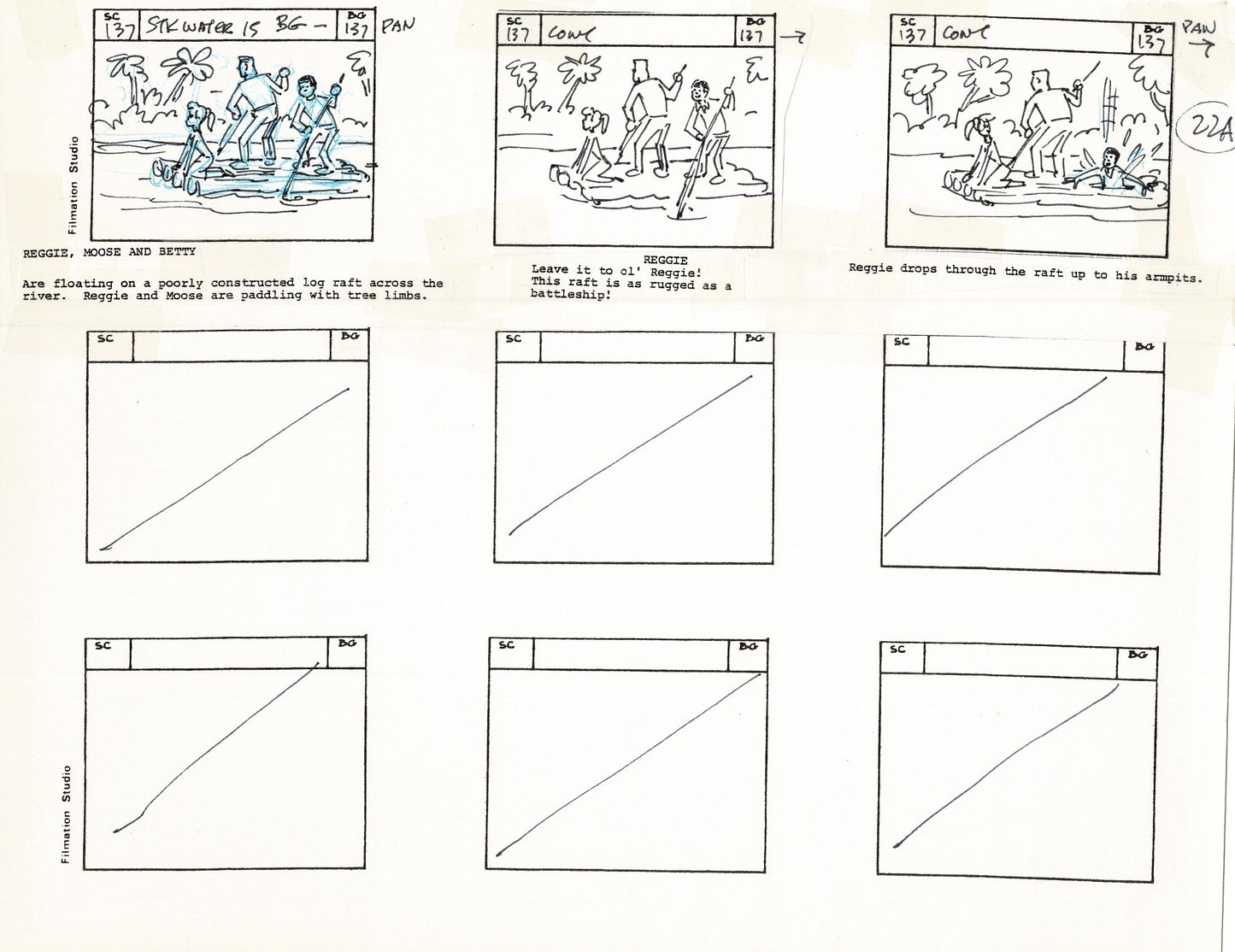 Archie Storyboard Cartoon Page Riverdale Animation Page Filmation 1977 A-024