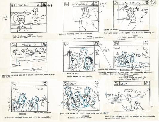 Archie Storyboard Cartoon Page Riverdale Animation Page Filmation 1977 A-025