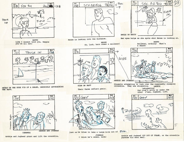 Archie Storyboard Cartoon Page Riverdale Animation Page Filmation 1977 ...