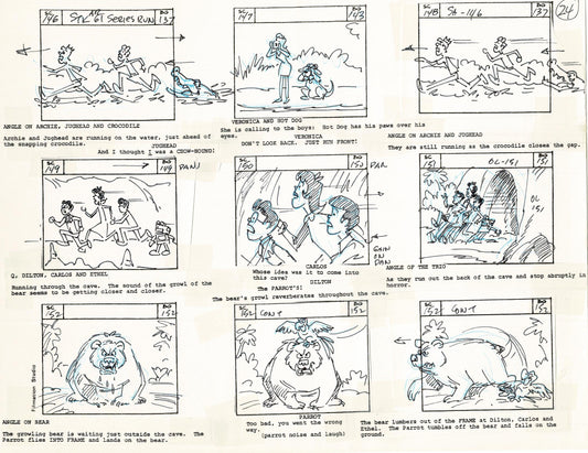 Archie Storyboard Cartoon Page Riverdale Animation Page Filmation 1977 A-026