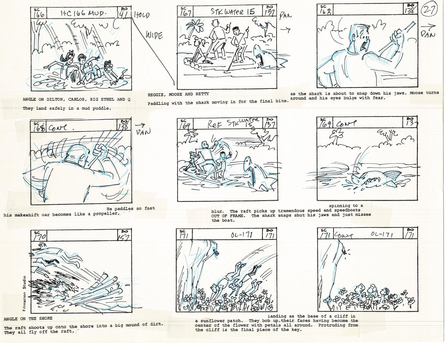 Archie Storyboard Cartoon Page Riverdale Animation Page Filmation 1977 A-029