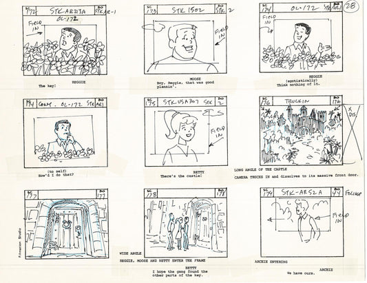 Archie Storyboard Cartoon Page Riverdale Animation Page Filmation 1977 A-030