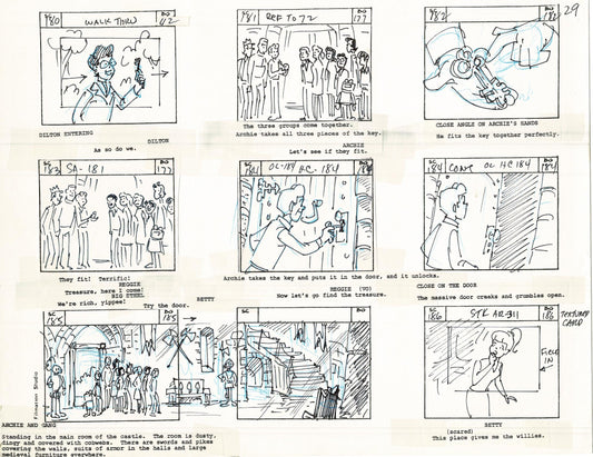 Archie Storyboard Cartoon Page Riverdale Animation Page Filmation 1977 A-031