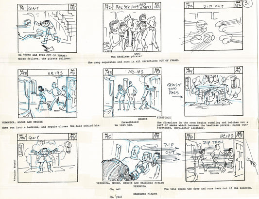 Archie Storyboard Cartoon Page Riverdale Animation Page Filmation 1977 A-033