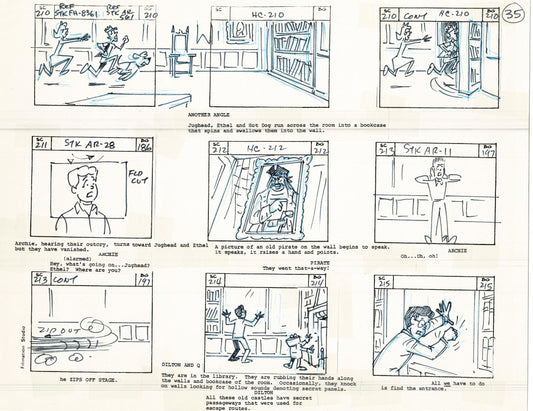 Archie Storyboard Cartoon Page Riverdale Animation Page Filmation 1977 A-037