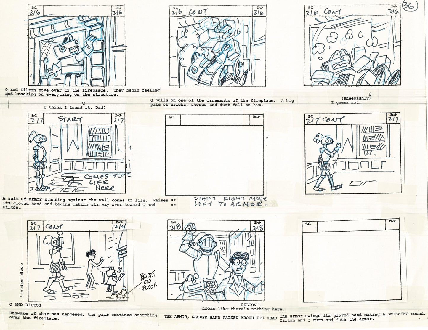 Archie Storyboard Cartoon Page Riverdale Animation Page Filmation 1977 A-038