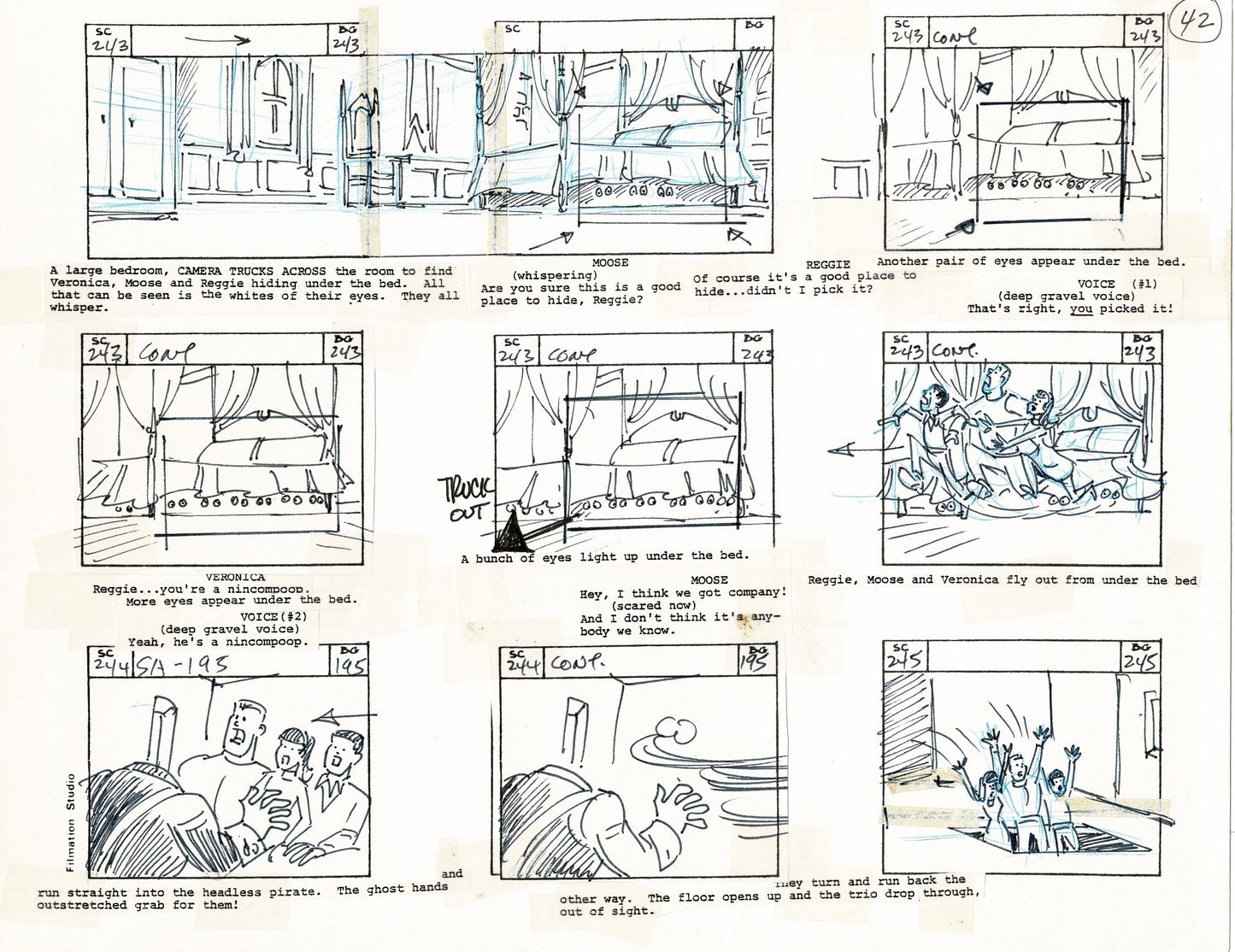 Archie Storyboard Cartoon Page Riverdale Animation Page Filmation 1977 A-044