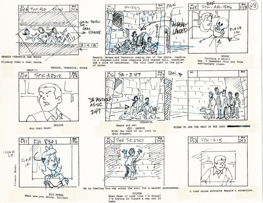 Archie Storyboard Cartoon Page Riverdale Animation Page Filmation 1977 A-045