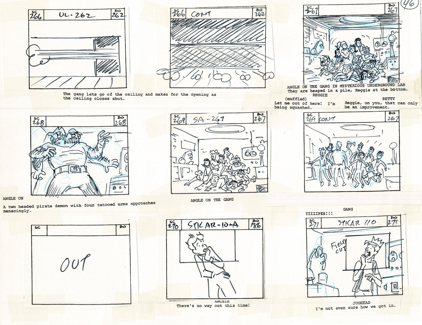 Archie Storyboard Cartoon Page Riverdale Animation Page Filmation 1977 A-048