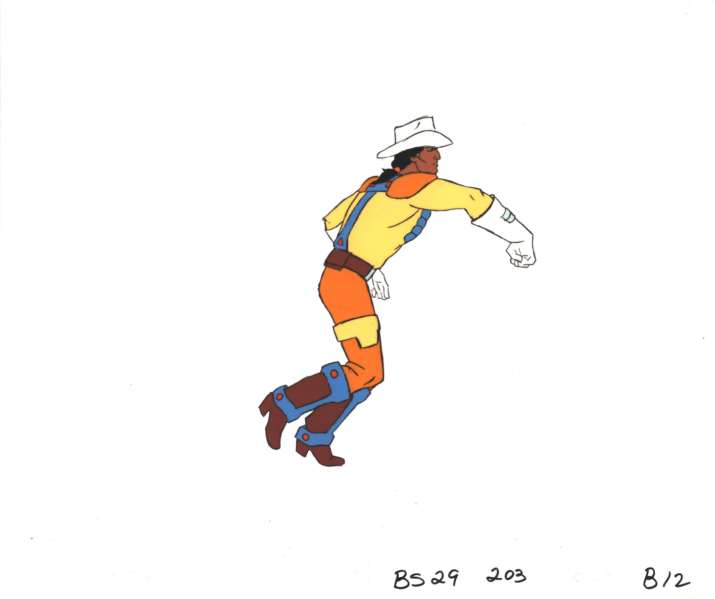 Bravestarr Animation Cartoon Production Cel and Drawing from Filmation 1987-8 F-B12