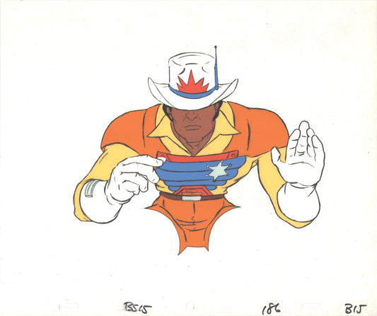 Bravestarr Animation Cartoon Production Cel and Drawing from Filmation 1987-8 F-B15t