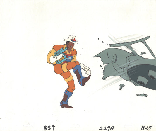 Bravestarr Animation Cartoon Production Cel Used Onscreen from Filmation 1987-8 EB252