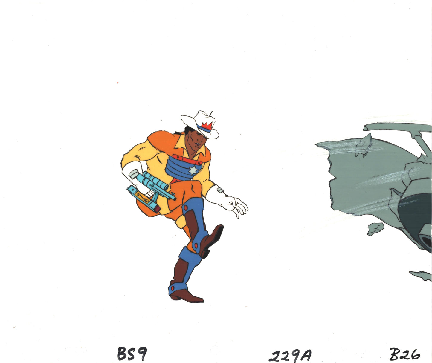 Bravestarr Animation Cartoon Production Cel Used Onscreen from Filmation 1987-8 E-B26