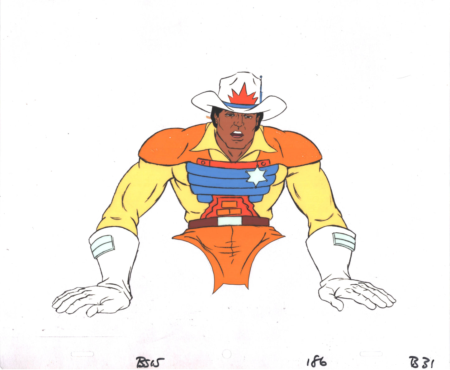 Bravestarr Animation Cartoon Production Cel Used Onscreen from Filmation 1987-8 A-B31