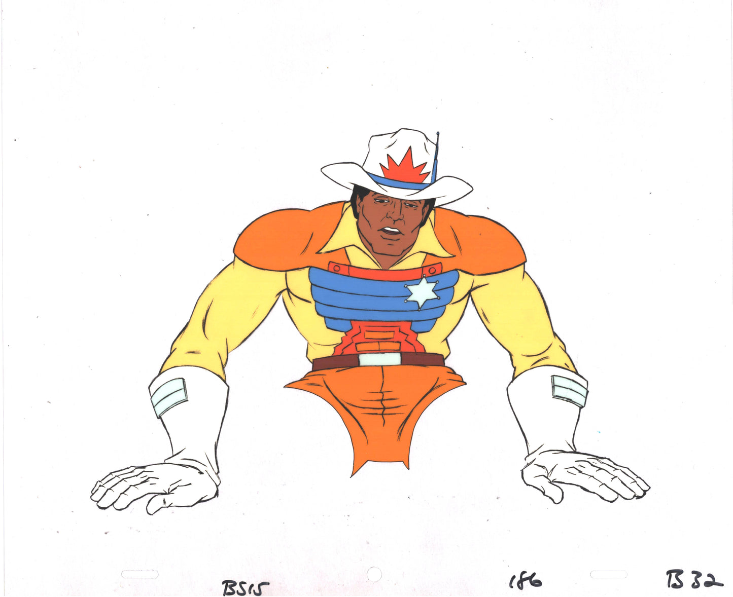 Bravestarr Animation Cartoon Production Cel Used Onscreen from Filmation 1987-8 A-B32