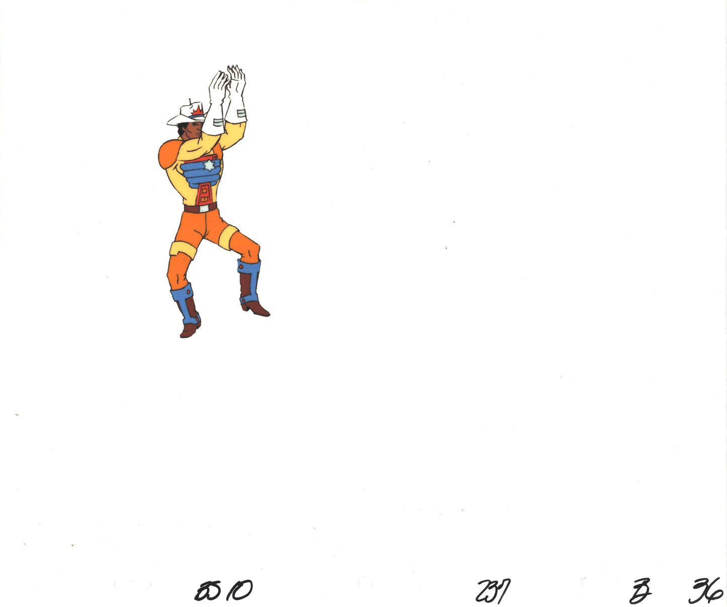 Bravestarr Animation Cartoon Production Cel and Drawing from Filmation 1987-8 F-B36