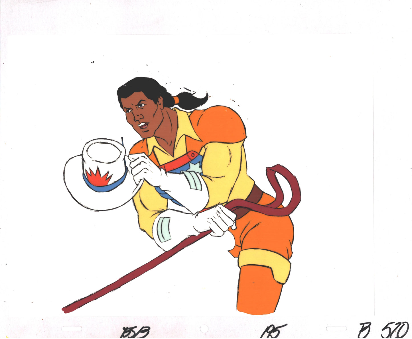 Bravestarr Animation Cartoon Production Cel Used Onscreen from Filmation 1987-8 A-B520