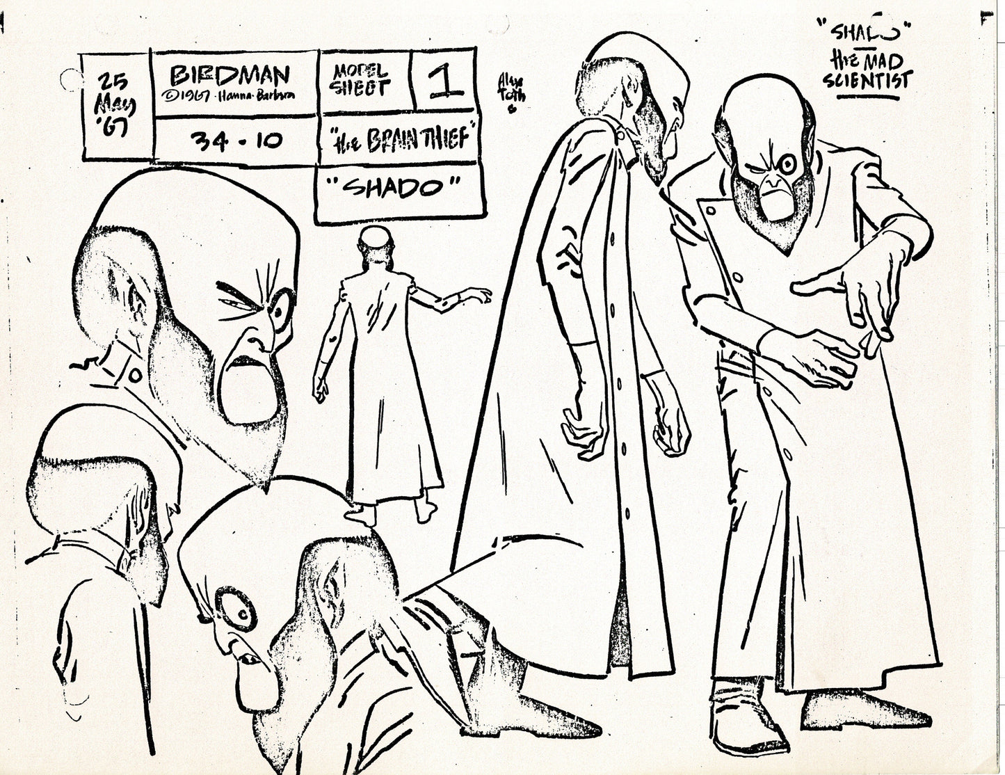 Birdman 1967 Alex Toth Production Model Sheet Copy Lot of 49 Pages from Hanna Barbera