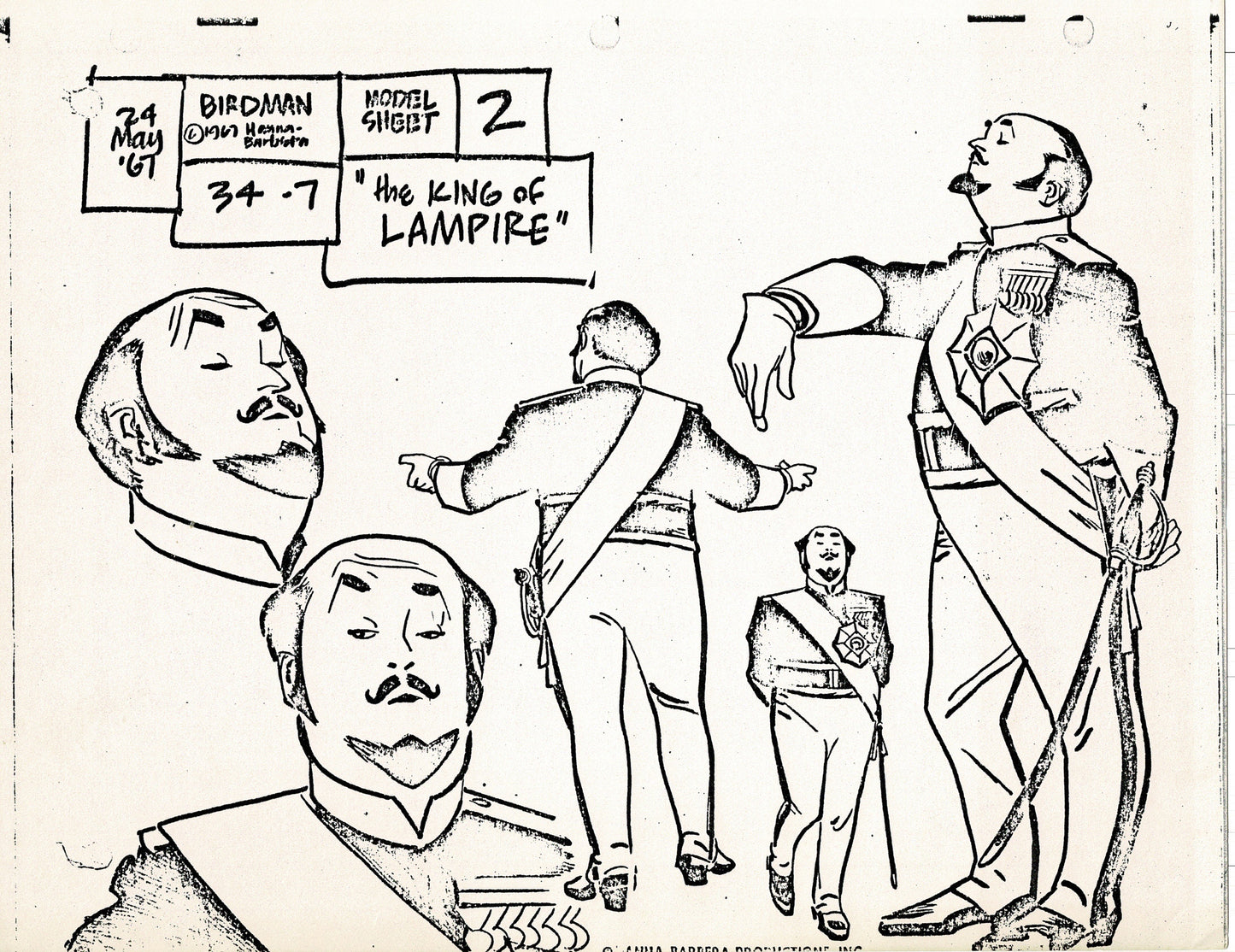 Birdman 1967 Alex Toth Production Model Sheet Copy Lot of 49 Pages from Hanna Barbera