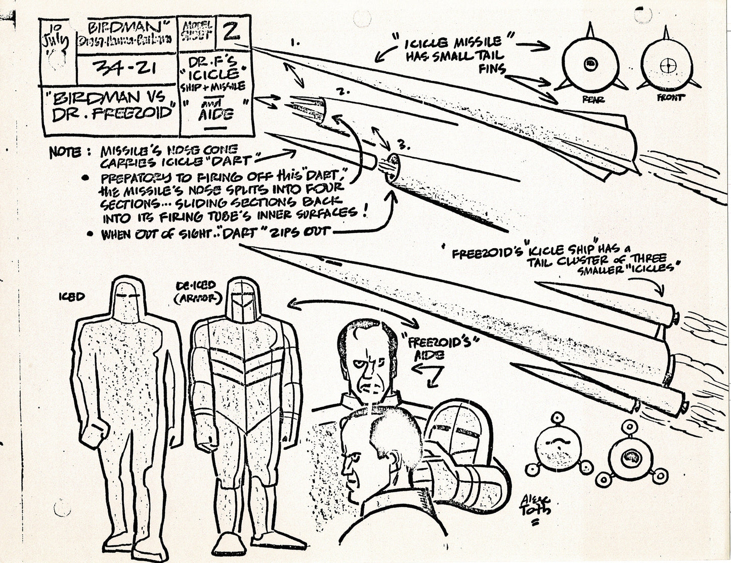 Birdman 1967 Alex Toth Production Model Sheet Copy Lot of 49 Pages from Hanna Barbera