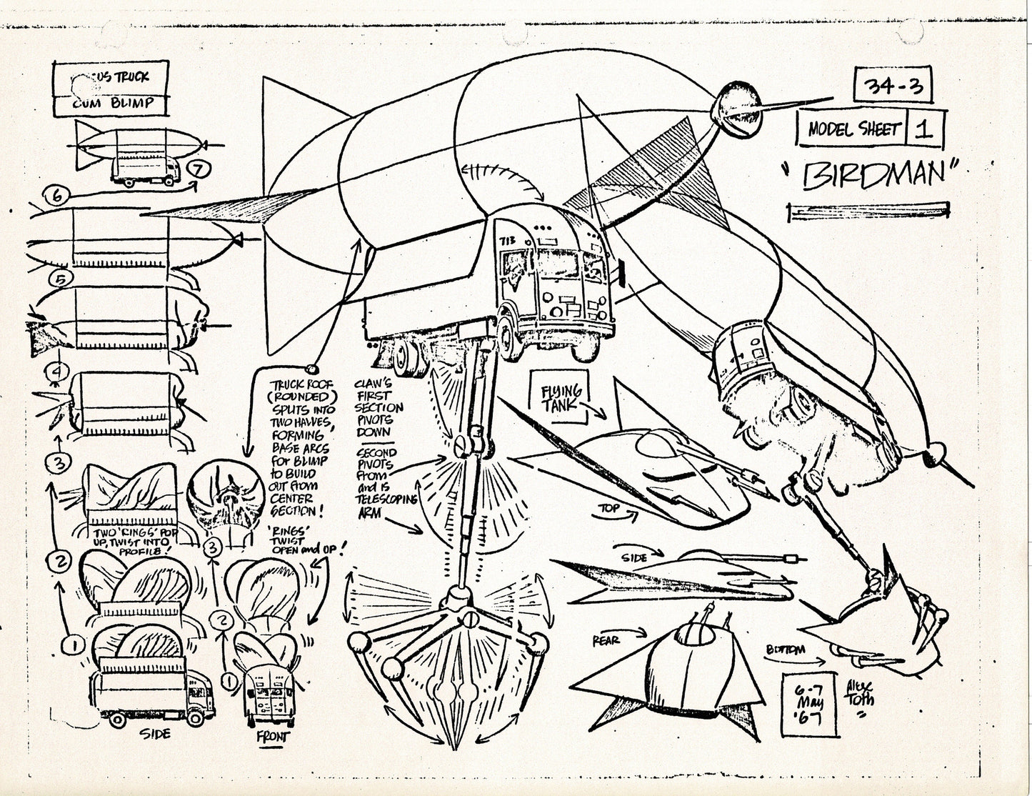 Birdman 1967 Alex Toth Production Model Sheet Copy Lot of 49 Pages from Hanna Barbera
