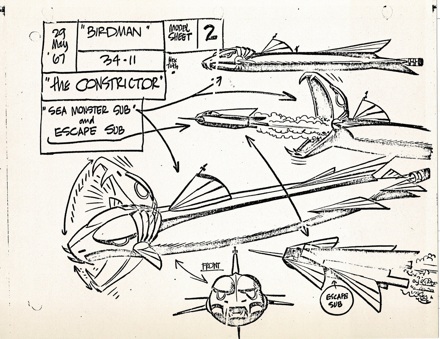 Birdman 1967 Alex Toth Production Model Sheet Copy Lot of 49 Pages from Hanna Barbera