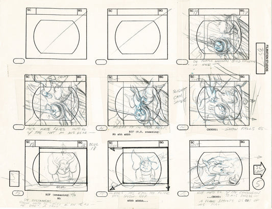 Blackstar 1981 Production Animation Storyboard Page Filmation A-001