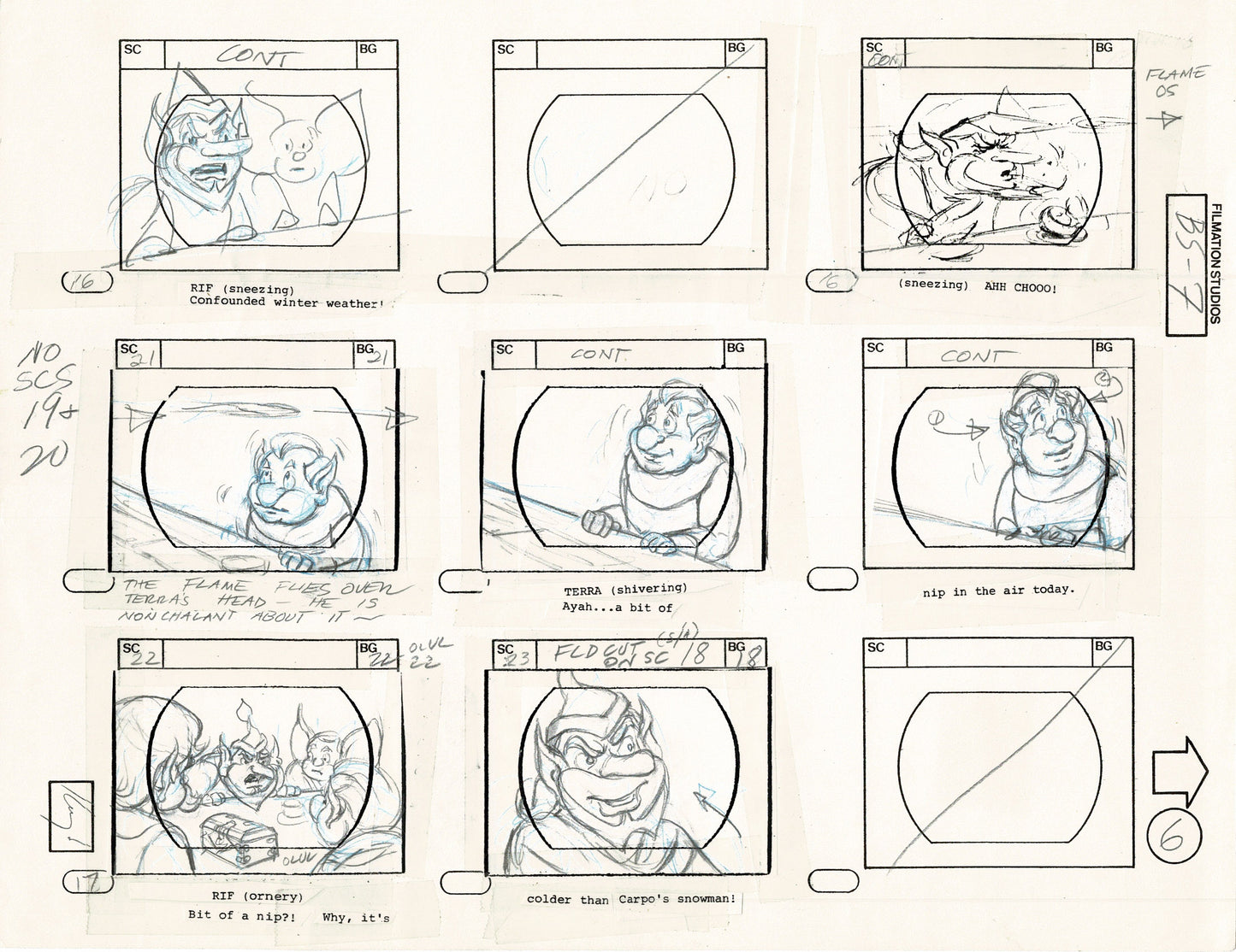 Blackstar 1981 Production Animation Storyboard Page Filmation A-002