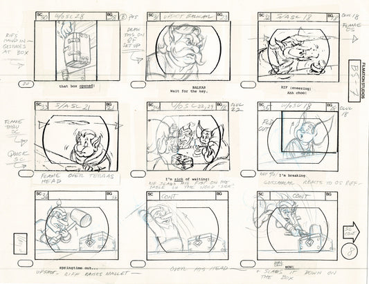 Blackstar 1981 Production Animation Storyboard Page Filmation A-005