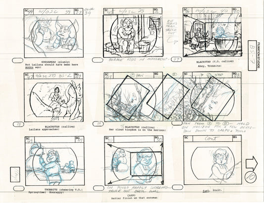 Blackstar 1981 Production Animation Storyboard Page Filmation A-006