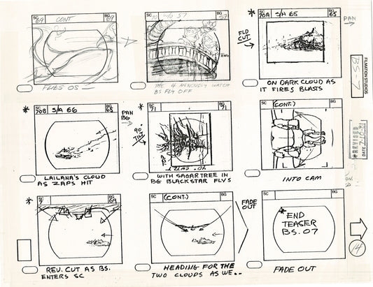 Blackstar 1981 Production Animation Storyboard Page Filmation A-010