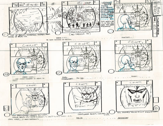 Blackstar 1981 Production Animation Storyboard Page Filmation A-012