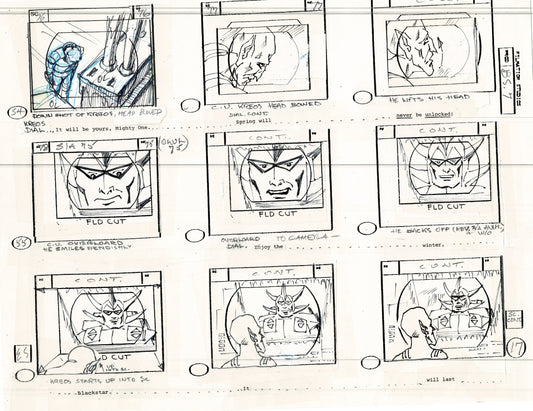 Blackstar 1981 Production Animation Storyboard Page Filmation A-013