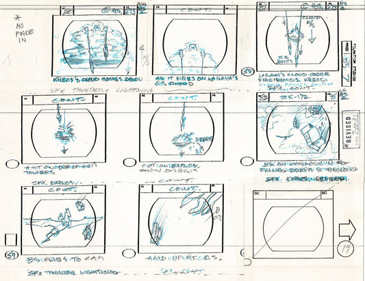 Blackstar 1981 Production Animation Storyboard Page Filmation A-015