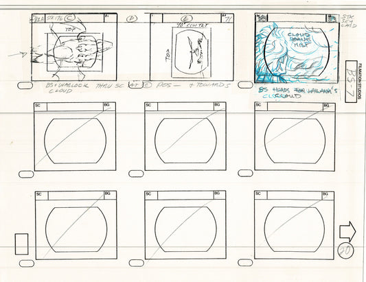 Blackstar 1981 Production Animation Storyboard Page Filmation A-016