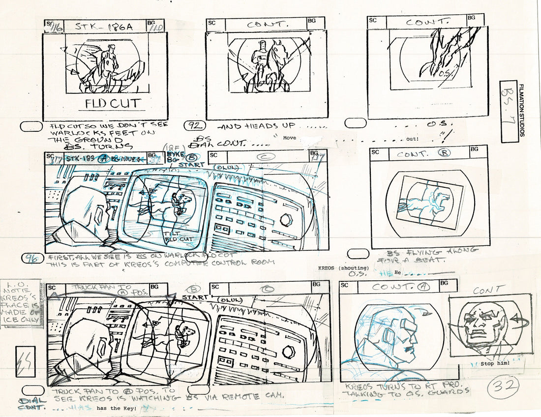 Blackstar 1981 Production Animation Storyboard Page Filmation A-021 ...