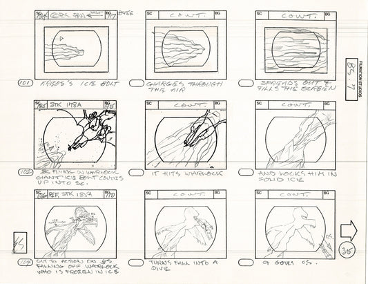 Blackstar 1981 Production Animation Storyboard Page Filmation A-024